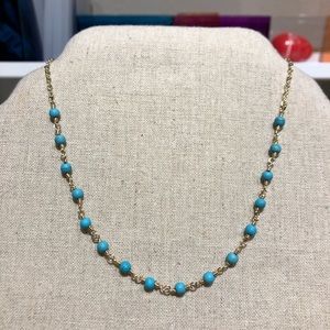 turquoise and gold chain style choker necklace